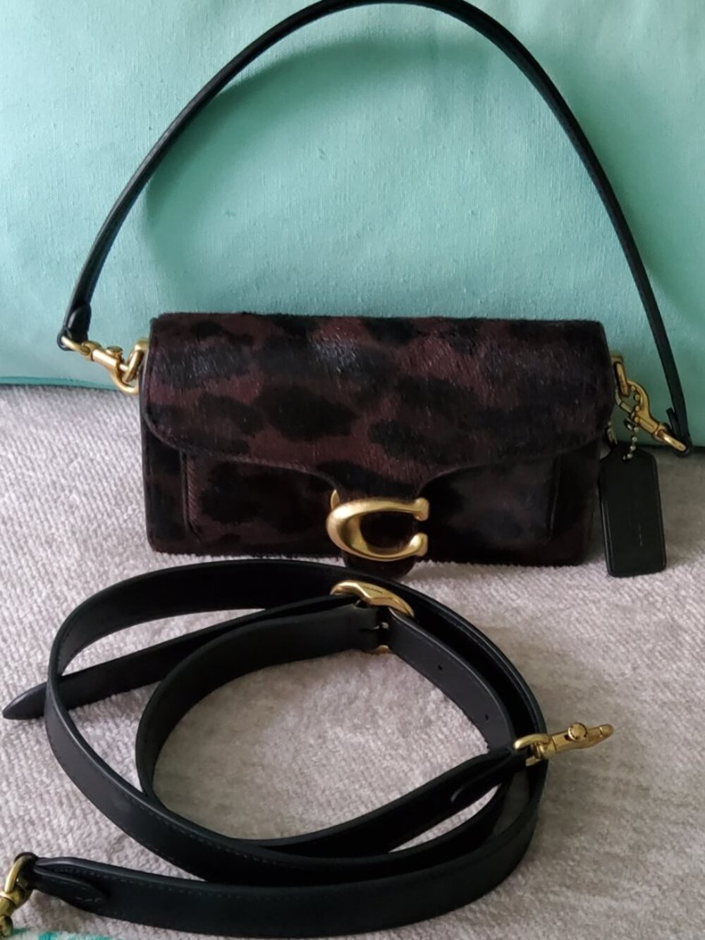 Coach Shoulder/Crossbody Bag 20 in Leopard Print Calf Hair CCC07